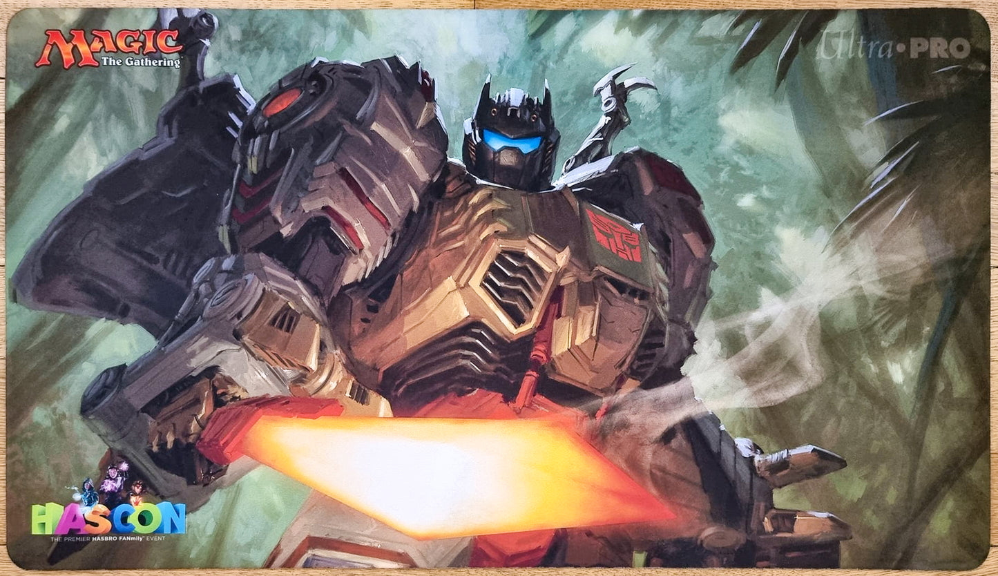 Grimlock, Dinobot Leader / Grimlock, Ferocious King - Tyler Jacobson - Has Con 2017 - Double-Sided - MTG Playmat