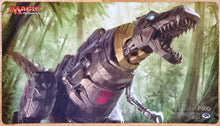Load image into Gallery viewer, Grimlock, Dinobot Leader / Grimlock, Ferocious King - Tyler Jacobson - Has Con 2017 - Double-Sided - MTG Playmat
