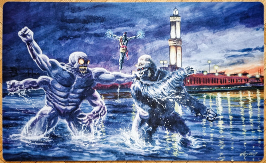 Bestia guardiana contra simio Kird - Ken Meyer Jr. - MTG Playmat