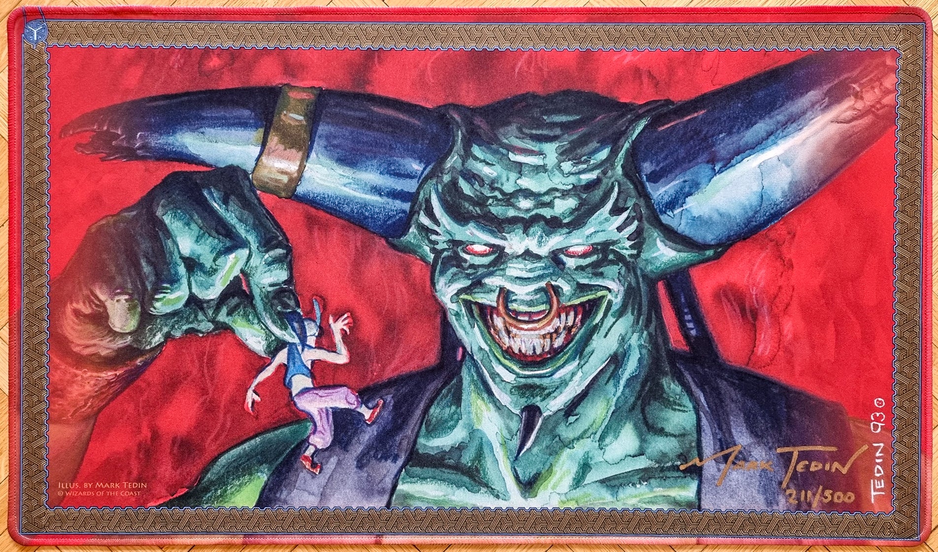 Juzam Djinn - Mark Tedin - Limited Edition [500 Copies] - Signed by the  Artist - Embroidered - MTG Playmat