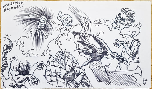 Misdirected Masticore - Paolo Parente - Hand Drawn & Signed by the Artist - MTG Playmat