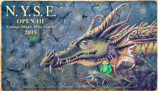 Mox Emerald Dragon - Dan Frazier - N.Y.S.E. Open III 2015 - Vintage Tournament Series - Signed by the Artist - MTG Playmat