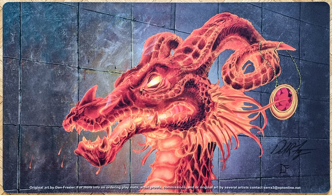 Mox Ruby Dragon Dan Frazier Signed by the Artist MTG Playmat