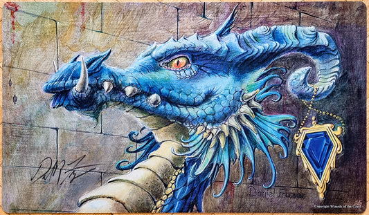 Mox Sapphire Dragon - Dan Frazier - Signed by the Artist - MTG Playmat