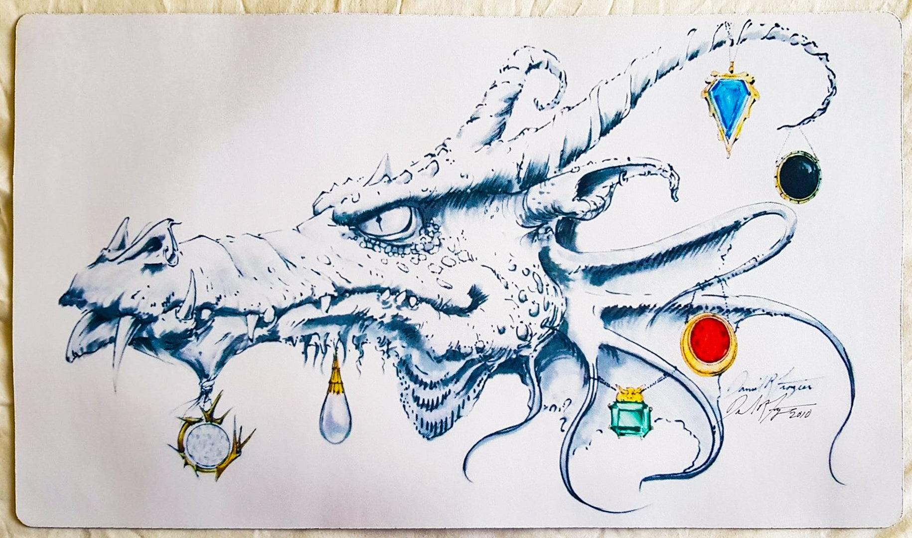 Moxen Dragon - Signed by Artist - Hand Drawn - MTG Playmat