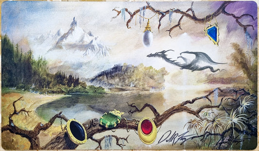 Swamp Moxen with Dragon Sketch [Version 2] - Signed by the Artist - MTG Playmat