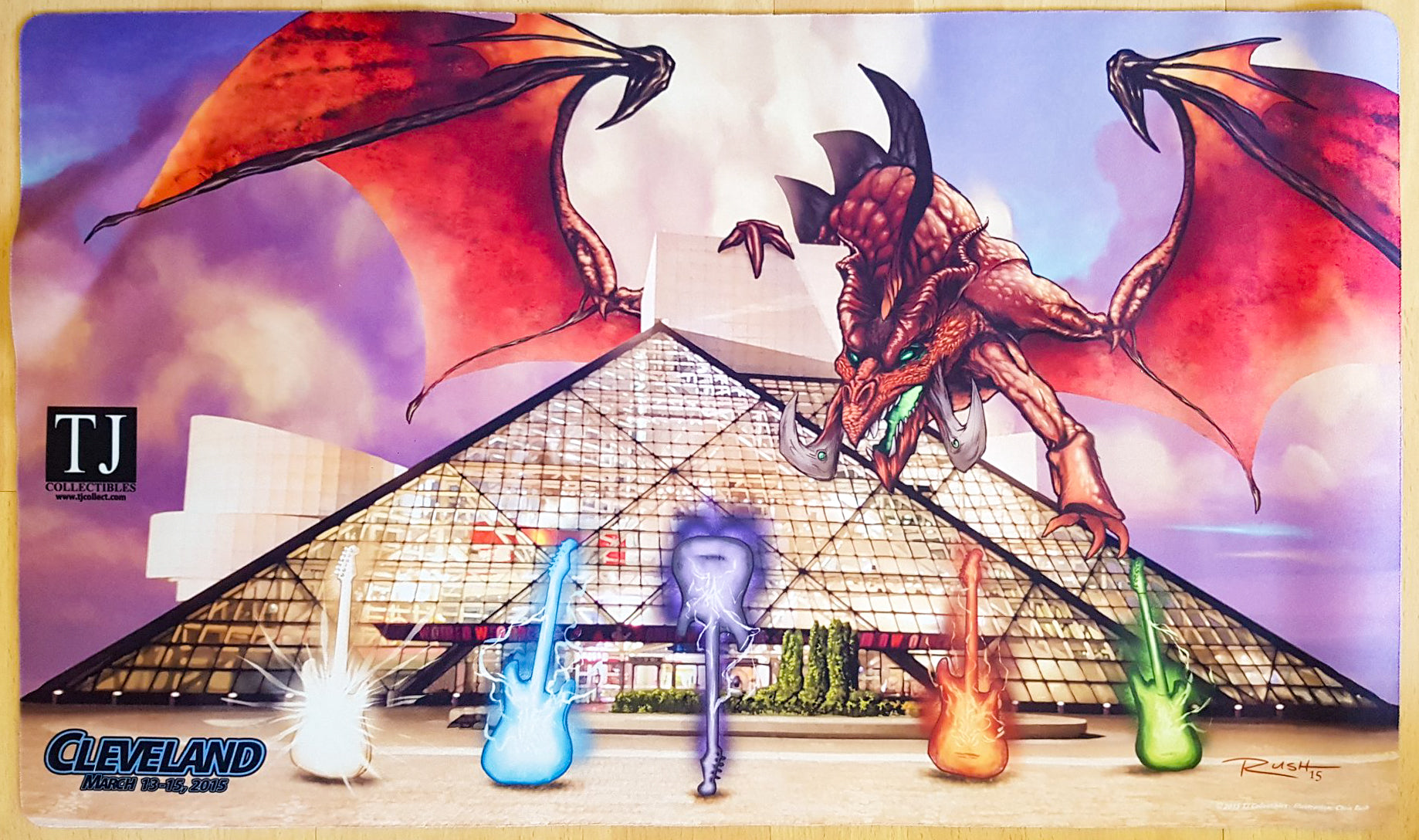 Rock & Roll Hall of Fame Dragon - Christopher Rush - Grand Prix Cleveland 2015 - MTG Playmat