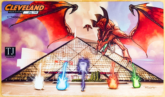 Rock & Roll Hall of Fame Dragon - Christopher Rush - Grand Prix Cleveland 2015 - Signed by the Artist - Limited Edition [66/100] - MTG Playmat