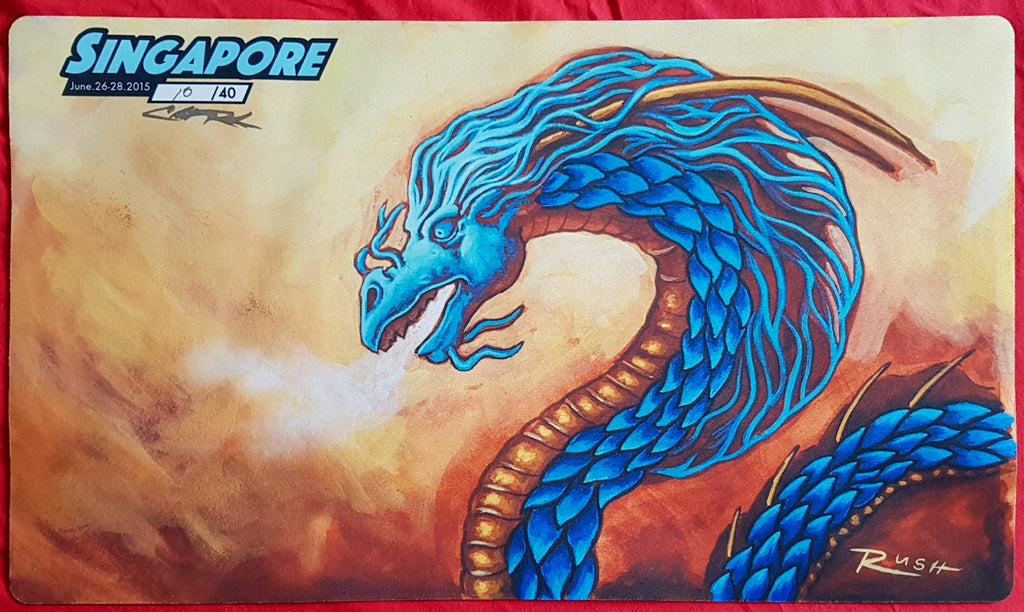 Shichifukujin Dragon - Christopher Rush - Grand Prix Singapore 2015 - Signed by Artist - Limited Edition - MTG Playmat