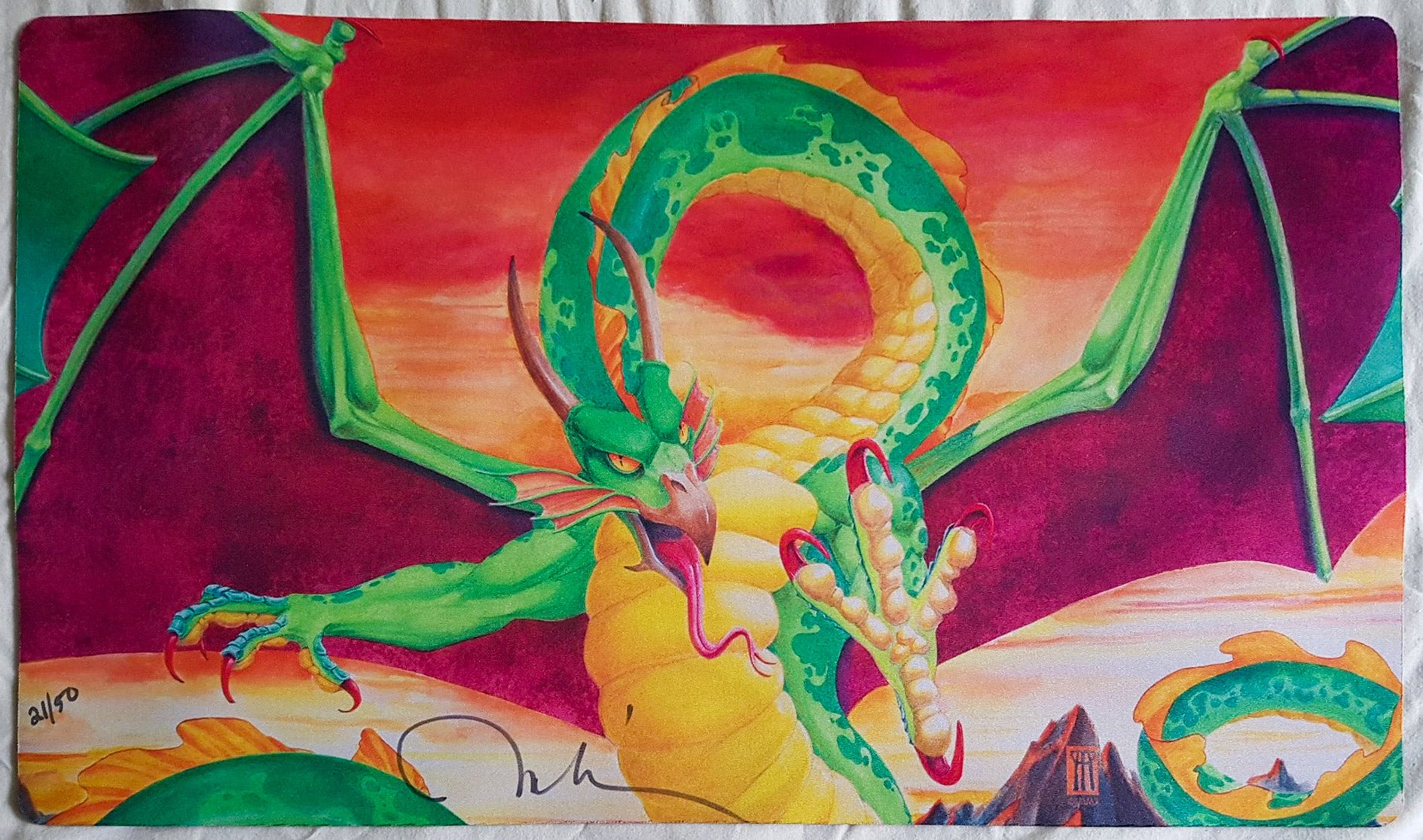 Shivan Drake Shivan Dragon - Signed by Artist - Limited Edition - MTG Playmat ...