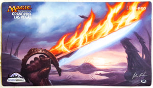 Sword of Fire and Ice - Grand Prix Las Vegas 2013 - Signed by Artist - MTG Playmat