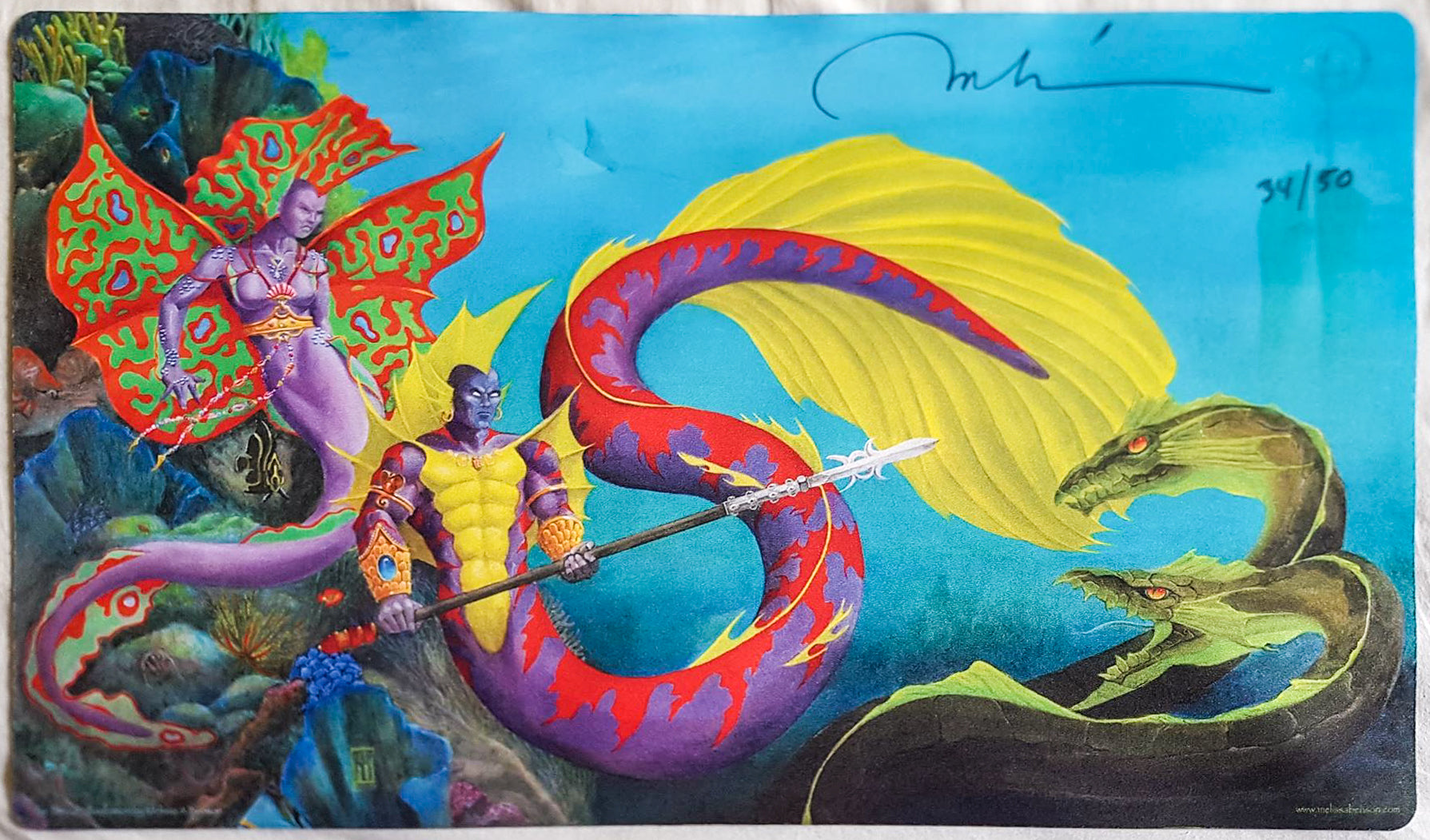The Threat (Lord of Atlantis) - Melissa A. Benson - Signed by the Artist - Limited Edition - MTG Playmat