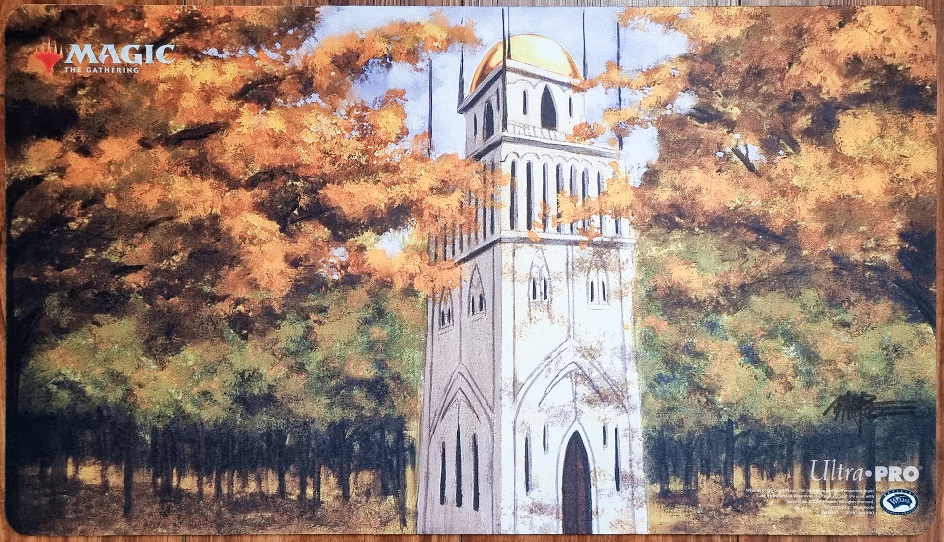 Urza's Tower [Version 1, Forest] - Mark Poole - Signed by the Artist - MTG Playmat