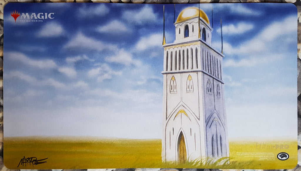 Urza's Tower [Version 3, Plains] - Mark Poole - Signed by the Artist - MTG Playmat